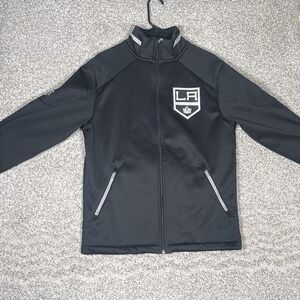Los Angeles Kings Jacket Mens Medium Black Fanatics NHL Pro Authentics Full Zip